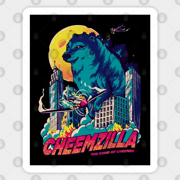 Cheems | Cheemzilla - The Gomd of Cheemse (Blue) Cheems Magnet by anycolordesigns